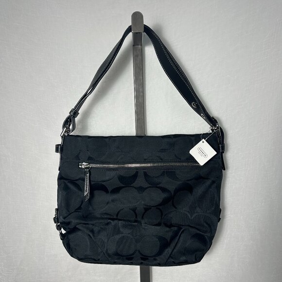 NWT Vintage Black Coach Monogram Shoulder Bag - Picture 1 of 4